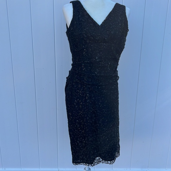 Lauren Ralph Lauren Haddon Hall Black Lace Sleeveless Evening Cocktail Dress - Picture 5 of 13